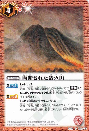 両断された活火山